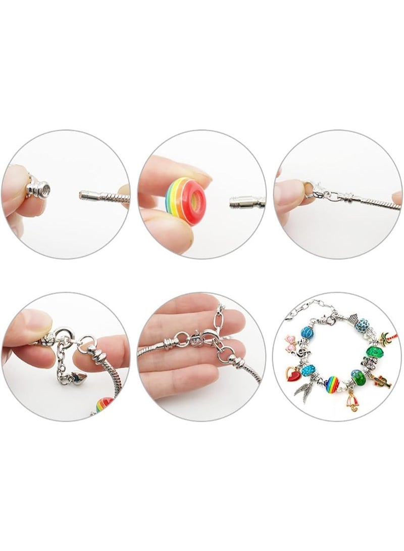 HI-FINE 63pcs Bracelet Making Kit, Jewelry Making Kit Trendy Stuff for Girls, Crafts for Kids Ages 6-12 with Gift Box DIY Bracelets, Charm Bracelets Kit for Teen Girls Gifts Birthday Gift - Image 4