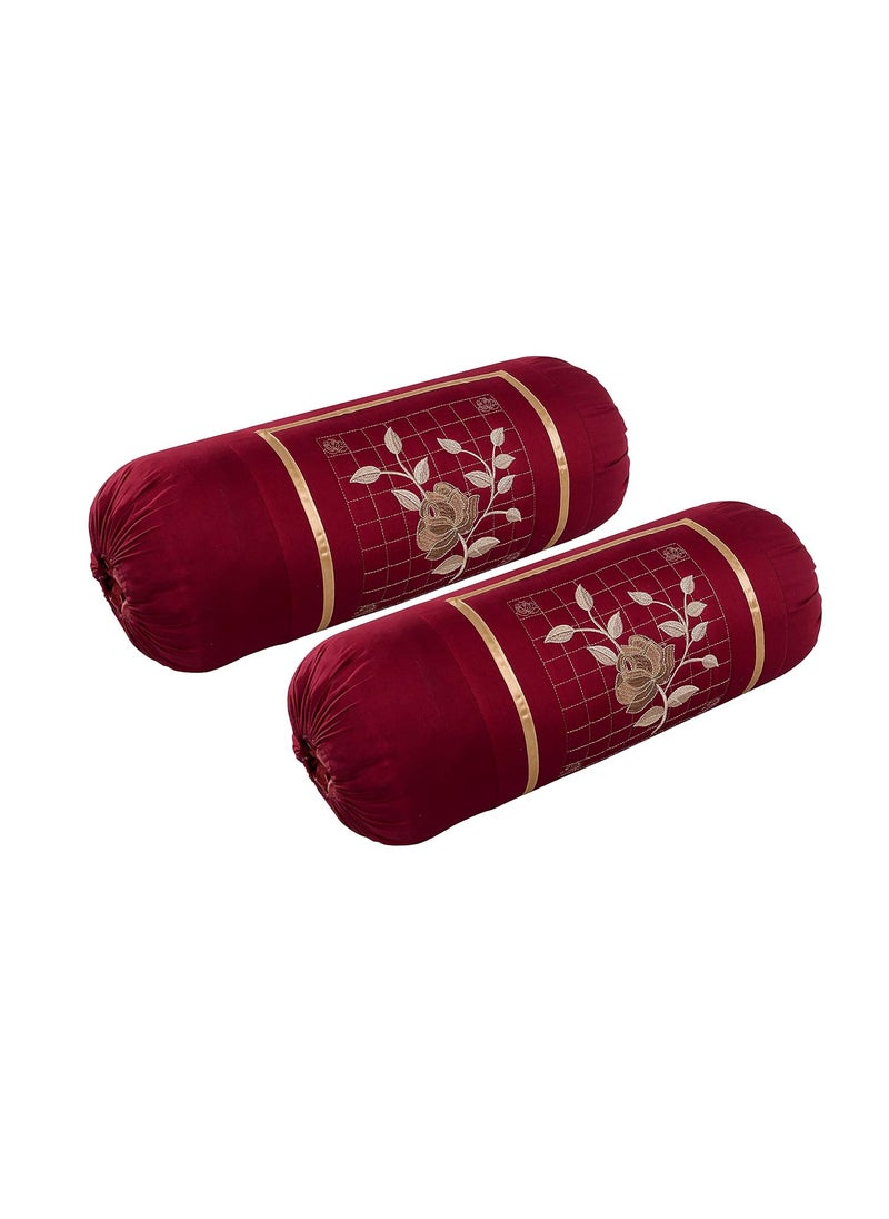 Rj Products Rj Products Luxury Bolsters Cover 16 X 32 Pack of 2 Maroon  - Image 1
