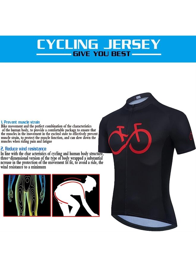 Bicycle Jersey Clothing Set, Cycling Jersey Set Bike Clothing Quick Dry Bicycle Wear Clothes Men Cycling Jersey Cycling Suits Men's Cycling Jersey Padded Bib Shorts (XXXL) - Image 3