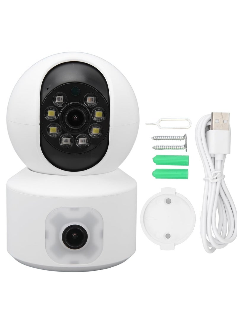 WiFi Dual Lens Security Camera HD Wireless Home Camera with Wide Angle NightMotion Detection, 2 Way, Panoramic Shooting, Rich Functions, HD Night - Image 2