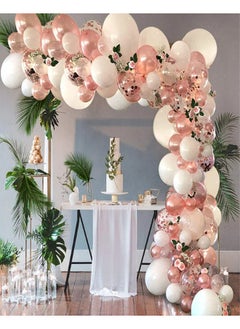 Zeemey 102-pcs Rose Gold color Latex Decorative Balloon Arch Garland Set - Perfect for Graduation Baby Shower Wedding Birthday Bachelorette Party Backdrop Decoration - Suitable for Indoor and Outdoor  - Image 1