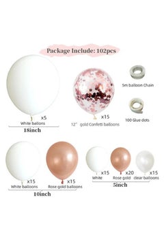 Zeemey 102-pcs Rose Gold color Latex Decorative Balloon Arch Garland Set - Perfect for Graduation Baby Shower Wedding Birthday Bachelorette Party Backdrop Decoration - Suitable for Indoor and Outdoor  - Image 2