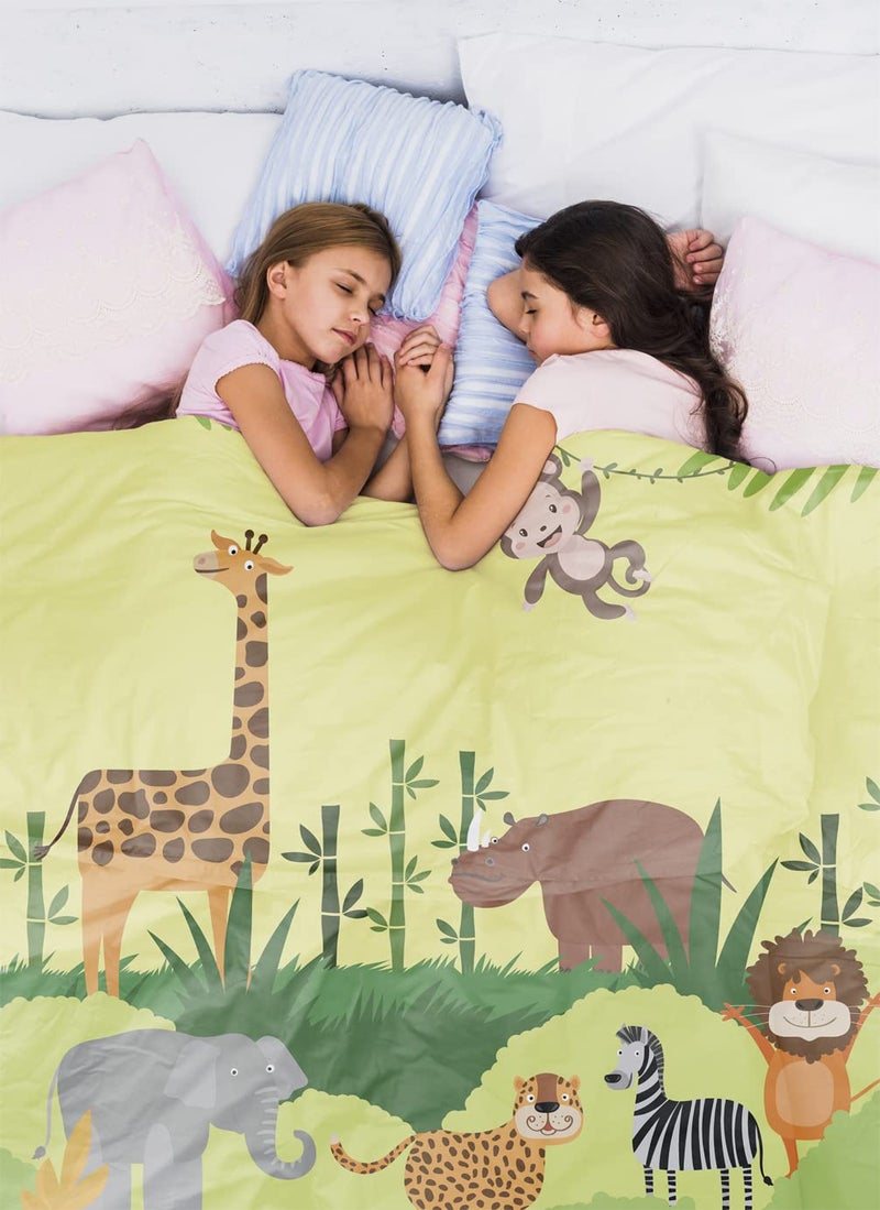Polka Tots POLKA TOTS Cartoon Printed Comforter Baby Blanket and 2 Way Design Reversible Quilt for 0 to 7 Years Kids Jungle  - Image 2