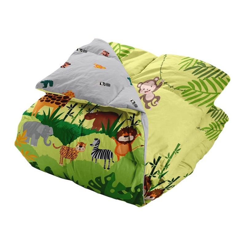 Polka Tots POLKA TOTS Cartoon Printed Comforter Baby Blanket and 2 Way Design Reversible Quilt for 0 to 7 Years Kids Jungle  - Image 1