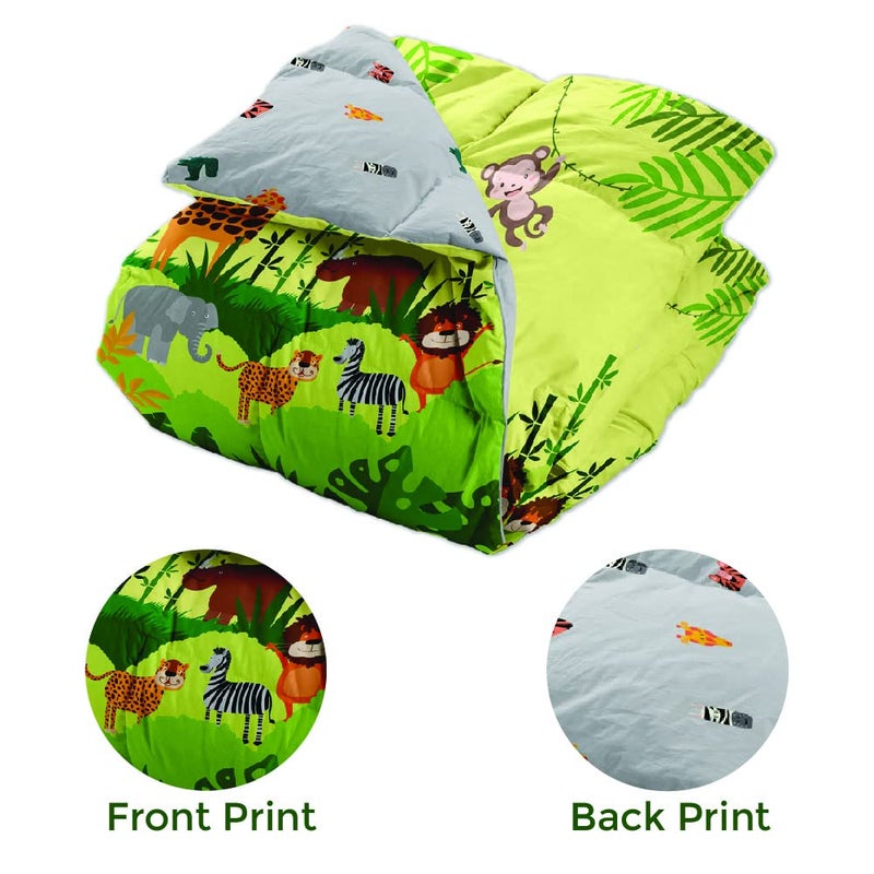 Polka Tots POLKA TOTS Cartoon Printed Comforter Baby Blanket and 2 Way Design Reversible Quilt for 0 to 7 Years Kids Jungle  - Image 3