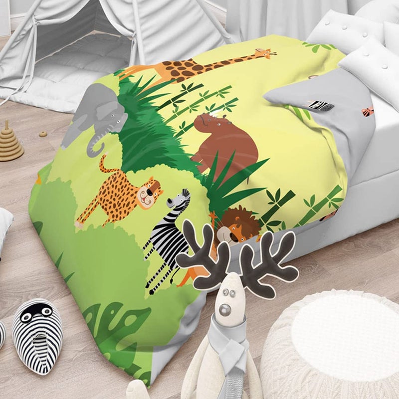 Polka Tots POLKA TOTS Cartoon Printed Comforter Baby Blanket and 2 Way Design Reversible Quilt for 0 to 7 Years Kids Jungle  - Image 4