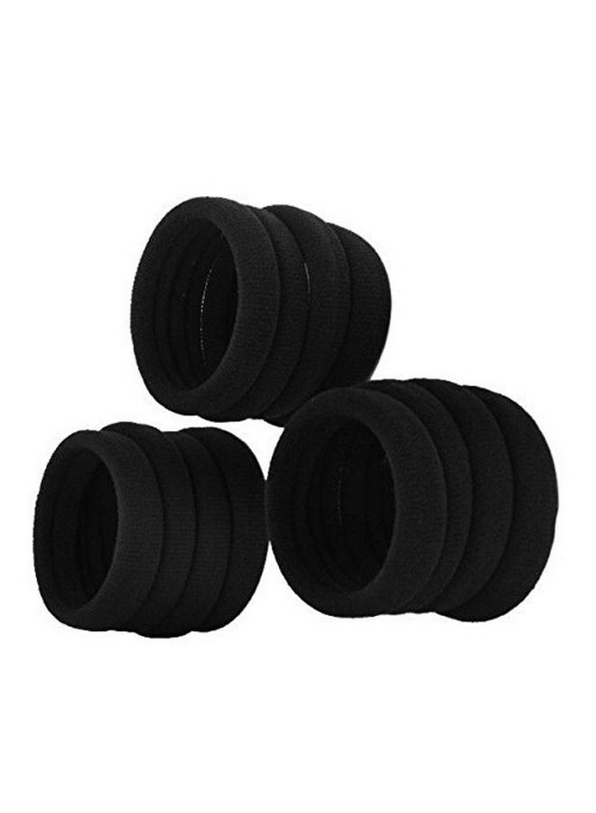 FOK Set Of 25 Pcs Black Colored Elastic Cotton Stretch Hair Bands Headband Black - Image 4