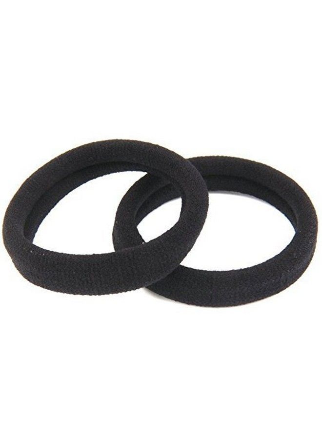 FOK Set Of 25 Pcs Black Colored Elastic Cotton Stretch Hair Bands Headband Black - Image 5