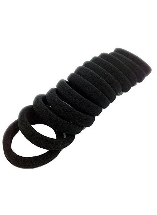 FOK Set Of 25 Pcs Black Colored Elastic Cotton Stretch Hair Bands Headband Black - Image 1