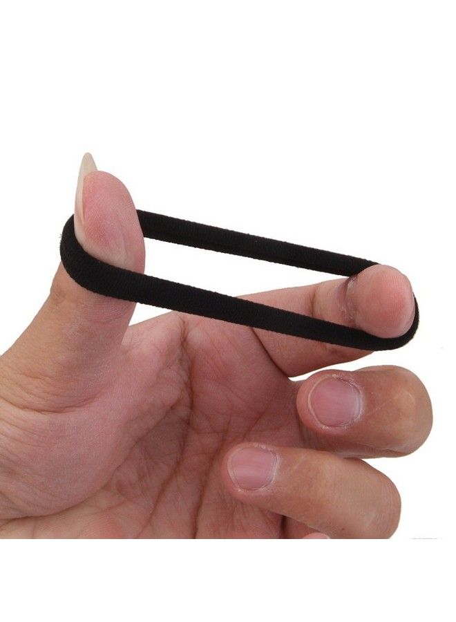 FOK Set Of 25 Pcs Black Colored Elastic Cotton Stretch Hair Bands Headband Black - Image 3