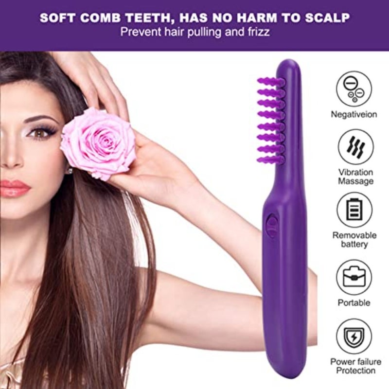Electric Detangler, Electric Detangling Comb Wet Dry Dual Use Massage Comb Styling Tool - Image 4