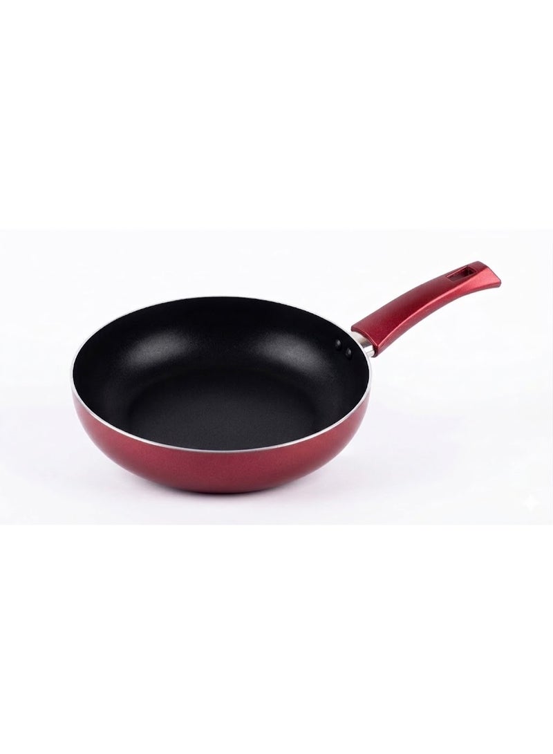 طاسة غويطة عالية الجودة مقاس 28 سم – للطهي اليومي والوجبات العائلية HR (احمر) - Image 1