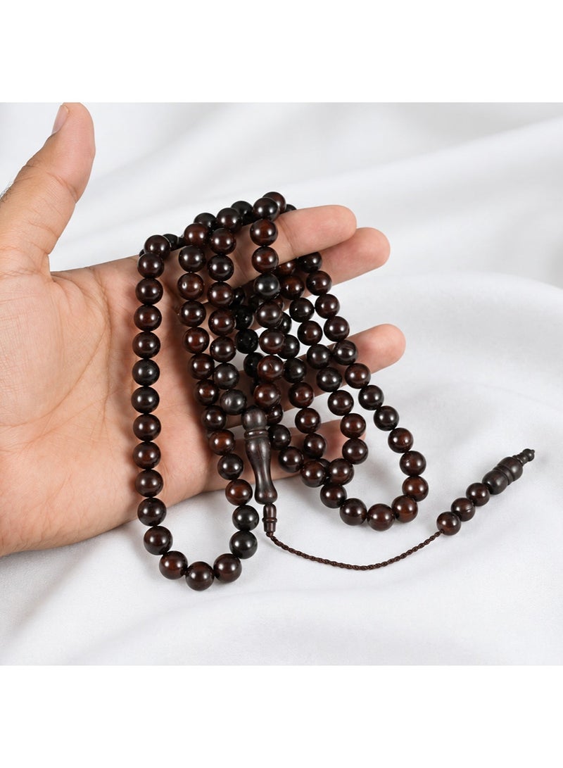 TranquilBeads 99 Beads Black Kuka Tasbih for Men, 8mm Islamic Misbaha Prayer Beads with Gift Box, Handmade Dhikr Beads for Ramadan Eid Hajj Umrah Gift - Image 2