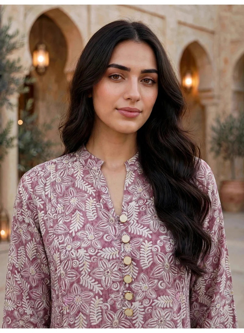 اكسا جلابية الزهور الكلاسيكية IK219Peach