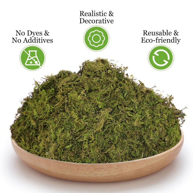 Riare 1.3LBS Artificial Fake Moss for Fake Plants Indoor- Premium Faux Craft Moss for Potted Plant, Fresh Green Moss Forest Moss for Hamsters Micro-Landscape Terrariums Centerpieces Decor - Image 3