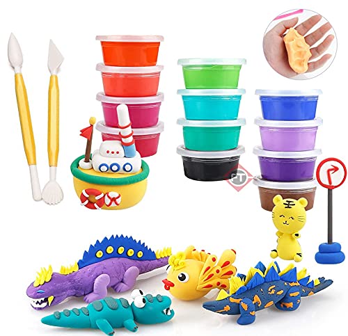 Firstly Firstly Traders Modeling Clay Air Dry Clay Ultra Light Model Magic Clay 12 Colors DIY Creative with Molding Clay Tools Storage Box Best Crafts Gift for Kids Perfect for HimHer