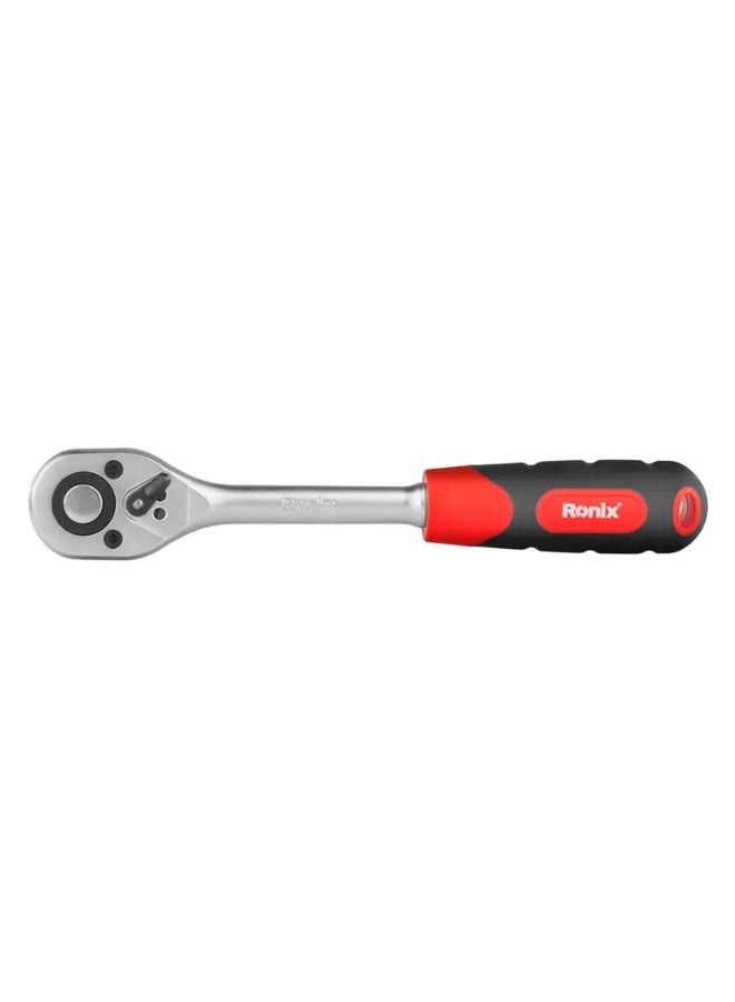 RONIX 1/2" Curved Ratchet Handle, 72-Tooth Quick Release Cr-V, German Engineering #Ronix RH-2634 - Image 1