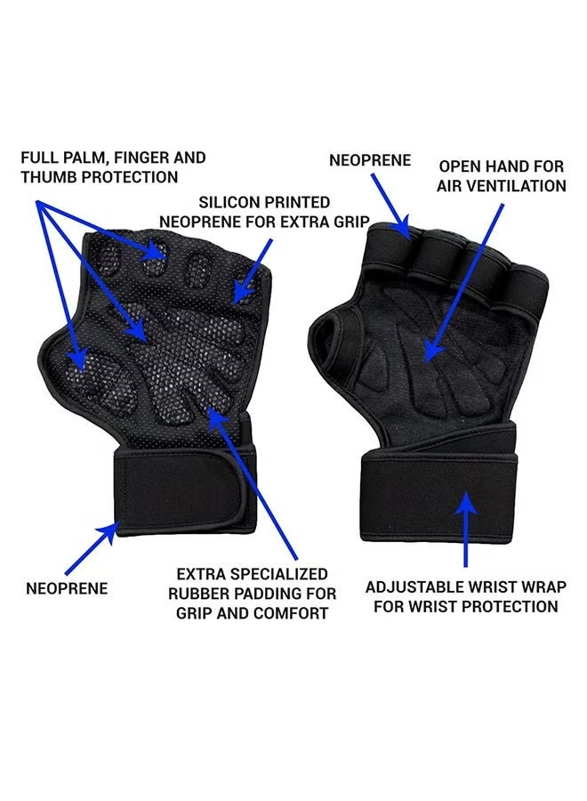 ماسكابوني قفازات تمرين جديدة بتهوية – قفازات رياضية مانعة للانزلاق مع دعم للمعصم وقبضة قوية للجيم ورفع الأثقال واللياقة البدنية والتدريب المتقاطع - Image 3