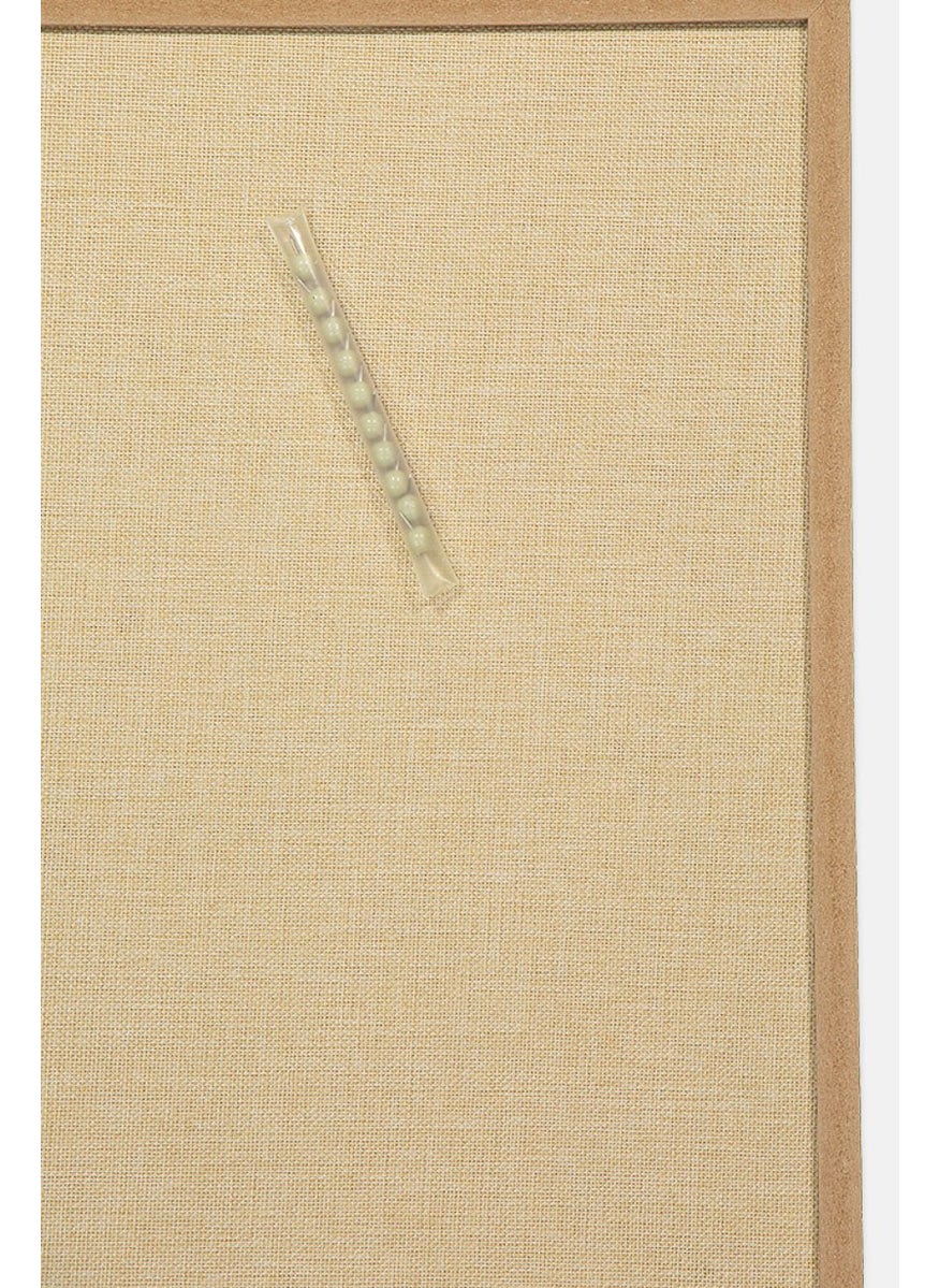 Muy Mucho Square Fabric Panel With A Wooden Frame 50 x 50 x 2 cm, Tan  - Image 3
