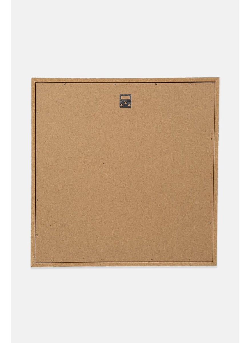 Muy Mucho Square Fabric Panel With A Wooden Frame 50 x 50 x 2 cm, Tan  - Image 2