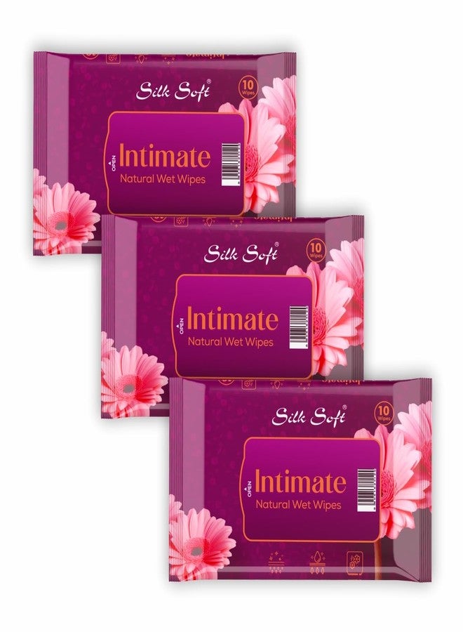 Silk Soft Intimate Wipes Women – 30 Wipes (Pack of 3 x 10) | Menthol & Fragrance Extract | pH Balanced, Alcohol & Paraben Free | Skin-Friendly Daily Hygiene - Image 1