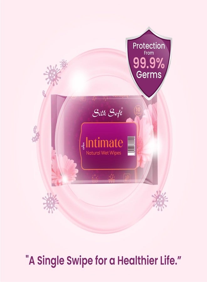 Silk Soft Intimate Wipes Women – 30 Wipes (Pack of 3 x 10) | Menthol & Fragrance Extract | pH Balanced, Alcohol & Paraben Free | Skin-Friendly Daily Hygiene - Image 3