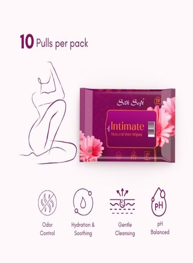 Silk Soft Intimate Wipes Women – 30 Wipes (Pack of 3 x 10) | Menthol & Fragrance Extract | pH Balanced, Alcohol & Paraben Free | Skin-Friendly Daily Hygiene - Image 4