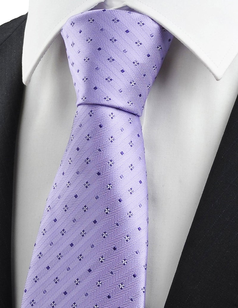 KissTies Mens Lavender Necktie Iris Purple Festive Tie + Gift Box - Image 4