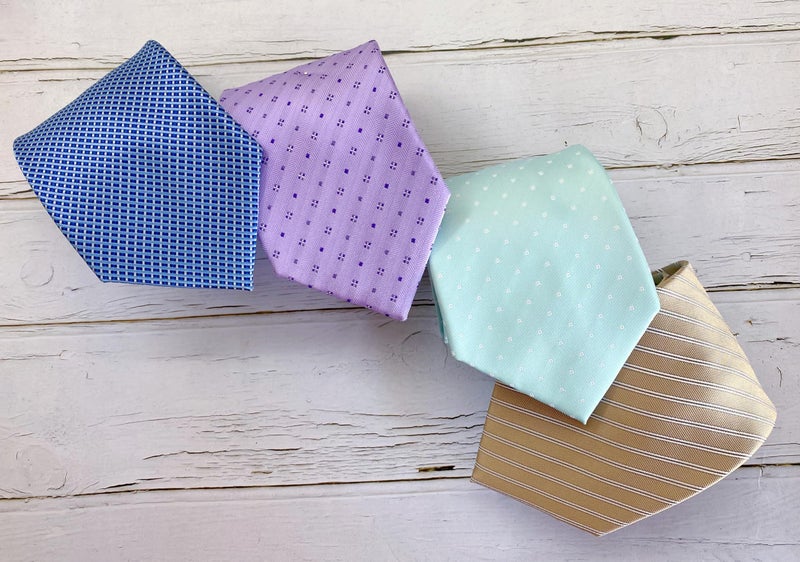 KissTies Mens Lavender Necktie Iris Purple Festive Tie + Gift Box - Image 2