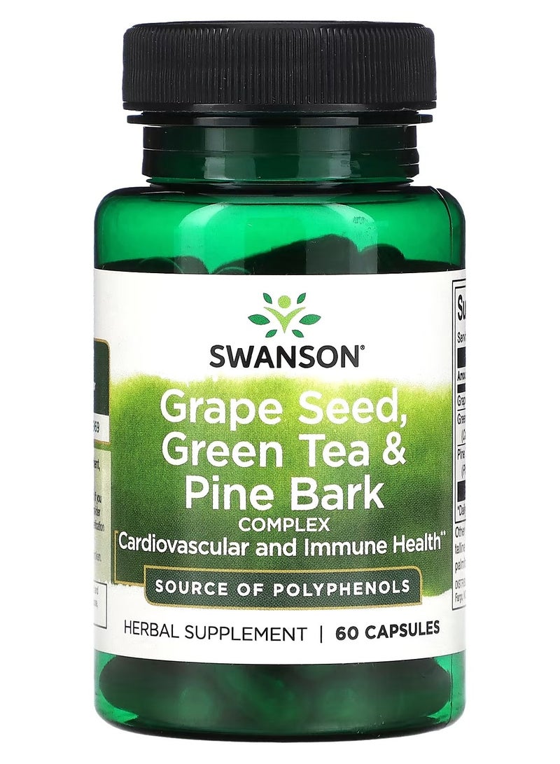Swanson, Grape Seed, Green Tea & Pine Bark Complex, 60 Capsules