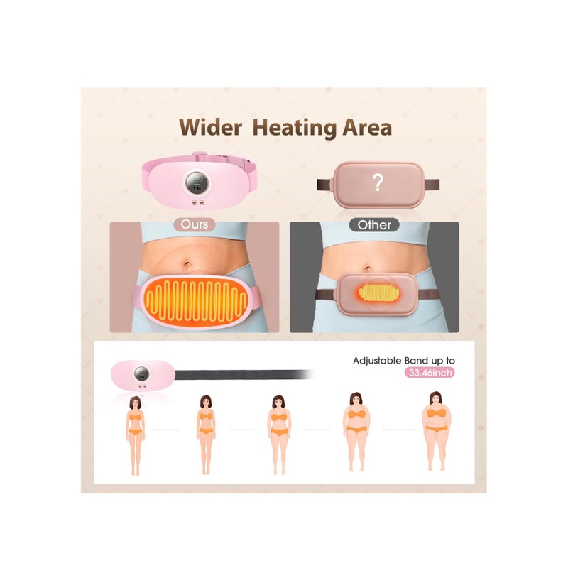 SOLARAE Portable Cordless Heating Pad, Heating Pad for Cramps Pain Relief with 5 Heat Levels and 7 Massage Modes, Menstrual Heating Back or Belly Heating Pad, Ideal Gifts for Women, Girls - Image 2