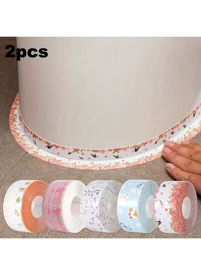 2pcs Self Adhesive Waterproof Shower Tape Peel Stick Bathroom Kitchen Flooring - Image 1