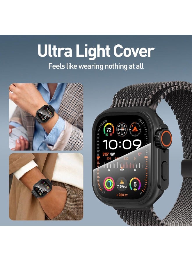 Beauenty Case for Apple Watch Series 10 46mm with Tempered Glass Screen Protector, 【Looks Like iWatch Ultra】 Unique Design Hard PC Waterproof Case Cover for iWatch Series 10 (2024) 46mm, Black - Image 5