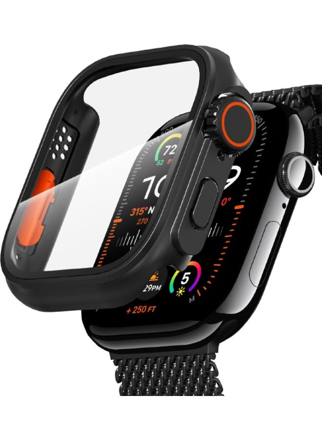 Beauenty Case for Apple Watch Series 10 46mm with Tempered Glass Screen Protector, 【Looks Like iWatch Ultra】 Unique Design Hard PC Waterproof Case Cover for iWatch Series 10 (2024) 46mm, Black - Image 1