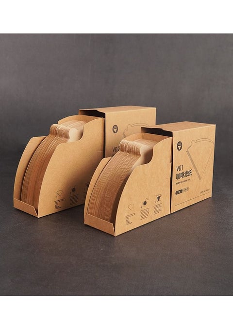 Coffee Filter Paper,V60 Coffee Filter Paper,V-shaped Coffee Filter Paper for 1-2 People,Disposable Unbleached Filter Paper V01,Suitable for Filtering Coffee (Original wood colour)