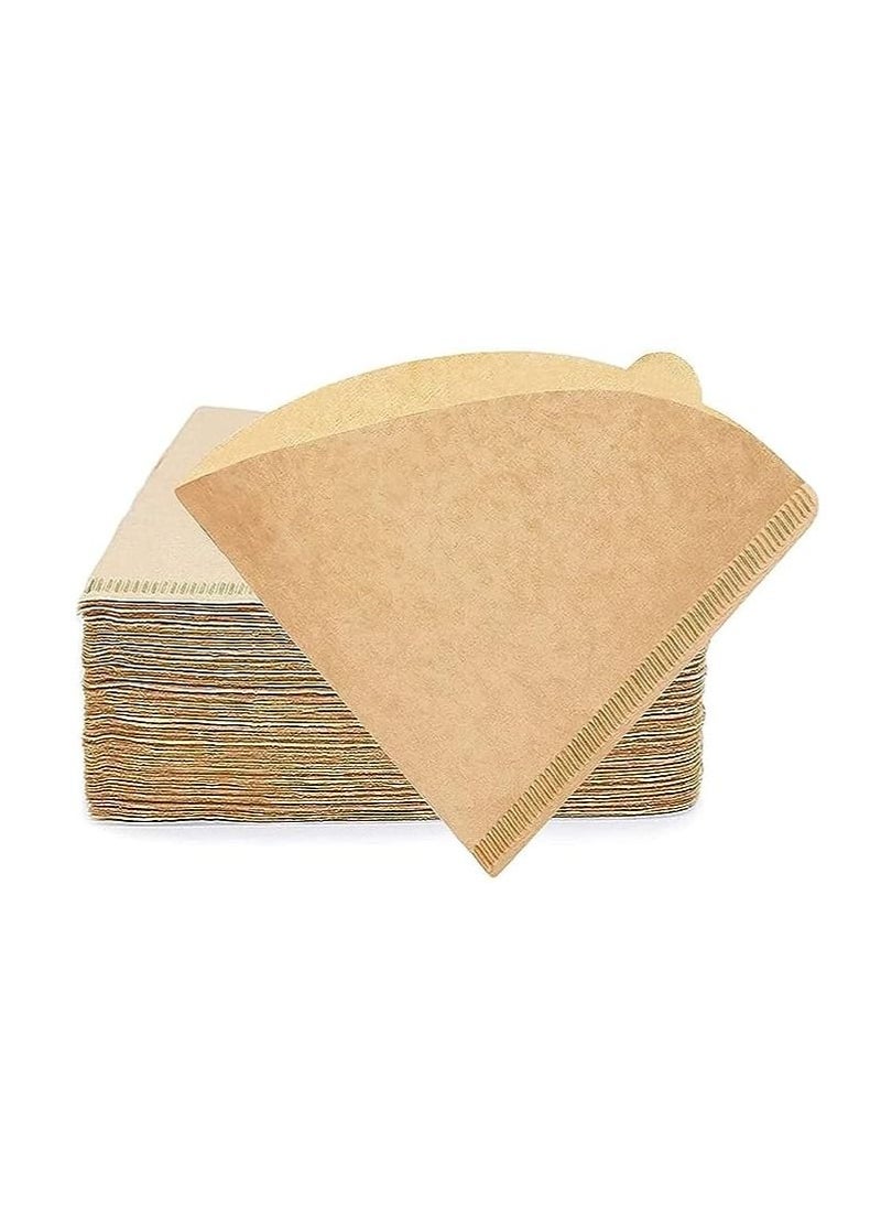 Generic - Coffee Filter Paper,V60 Coffee Filter Paper,V-shaped Coffee Filter Paper for 1-2 People,Disposable Unbleached Filter Paper V01,Suitable for Filtering Coffee (Original wood colour) - Image 1