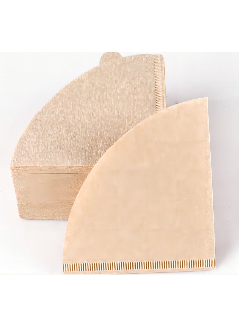 Generic - Coffee Filter Paper,V60 Coffee Filter Paper,V-shaped Coffee Filter Paper for 1-2 People,Disposable Unbleached Filter Paper V01,Suitable for Filtering Coffee (Original wood colour) - Image 1