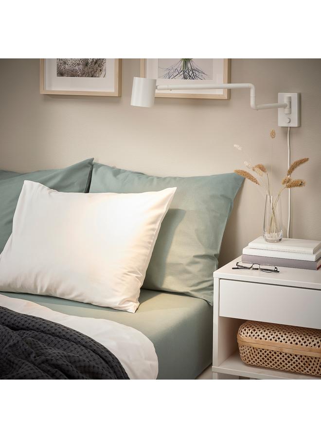 Zaboon Fitted sheet, grey-green, 140x200 cm - Image 2