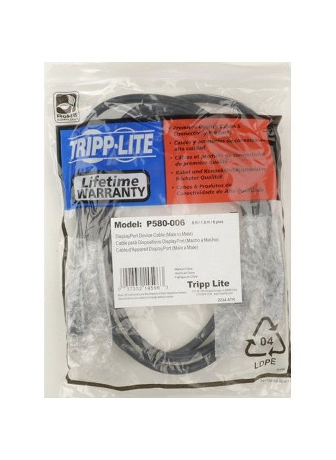 Tripp Lite Displayport Cable With Latches (M M) Dp To Dp 4K X 2K 3Ft. (P580003) Black 1 Count (Pack Of 1)  - Image 4