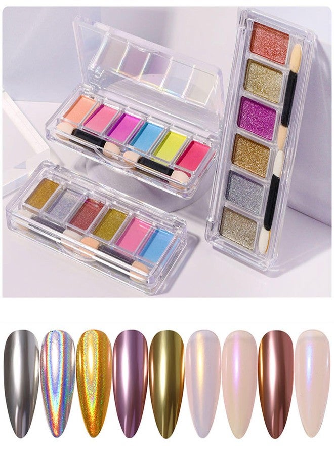 CHARMING MAY 3 Pack Solid Mirror Chrome Nail Powder,Chrome Nail Powder Palette Nail Pigment Powder,Rose Gold Sliver Pink Metallic Mirror Effect Chrome Powder for Nails(Solid Mirror powder) - Image 3