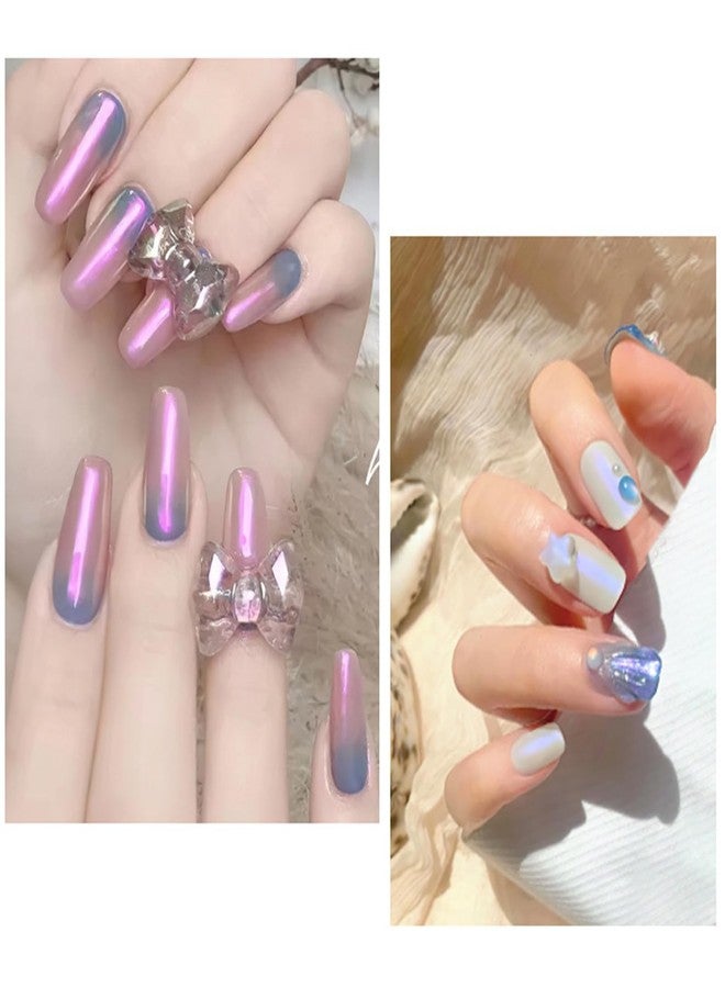 CHARMING MAY 3 Pack Solid Mirror Chrome Nail Powder,Chrome Nail Powder Palette Nail Pigment Powder,Rose Gold Sliver Pink Metallic Mirror Effect Chrome Powder for Nails(Solid Mirror powder) - Image 2