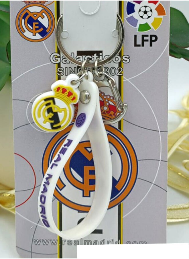 PVC key chain Small Standard C Buckle Rope Ball Standard fan key chain Real Madrid