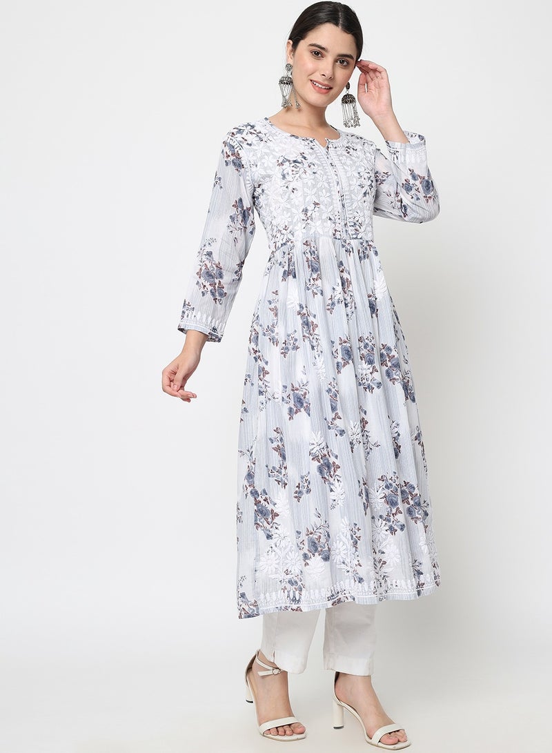 الايا كرتة قطن مطرزة يدوياً بشيكانكاري للنساء - Image 4