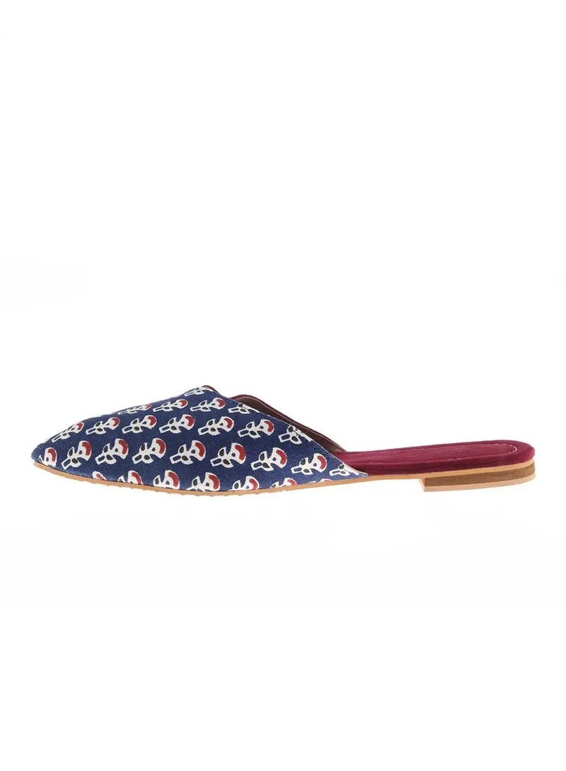 Mishkat Tashkeel Babouche Shoe for Women (Maroon & Blue) - 35 EU - Image 1