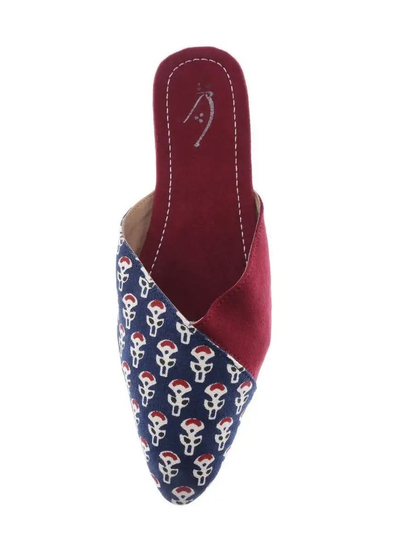 Mishkat Tashkeel Babouche Shoe for Women (Maroon & Blue) - 35 EU - Image 3