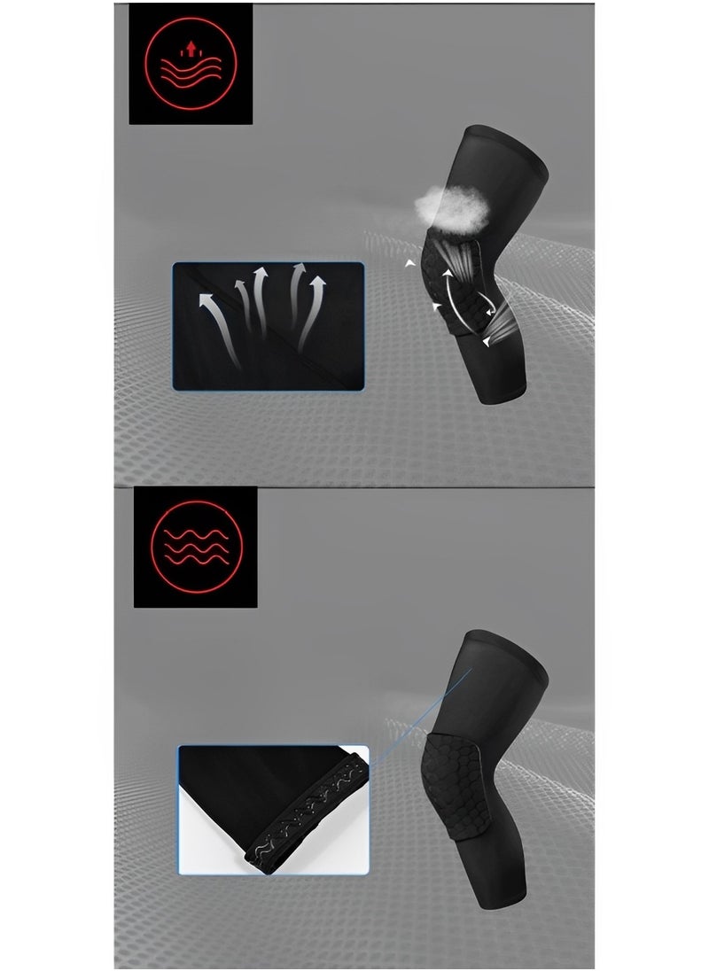 Knee Sleeve Safety Kneepad Honeycomb Pad Breathable Basketball Shooting Sport Safety Kneepad Honeycomb Pad Crashproof Antislip Basketball Volleyball Leg Knee Protective Pad
