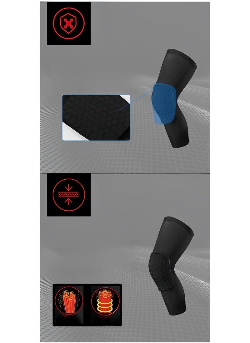 Knee Sleeve Safety Kneepad Honeycomb Pad Breathable Basketball Shooting Sport Safety Kneepad Honeycomb Pad Crashproof Antislip Basketball Volleyball Leg Knee Protective Pad