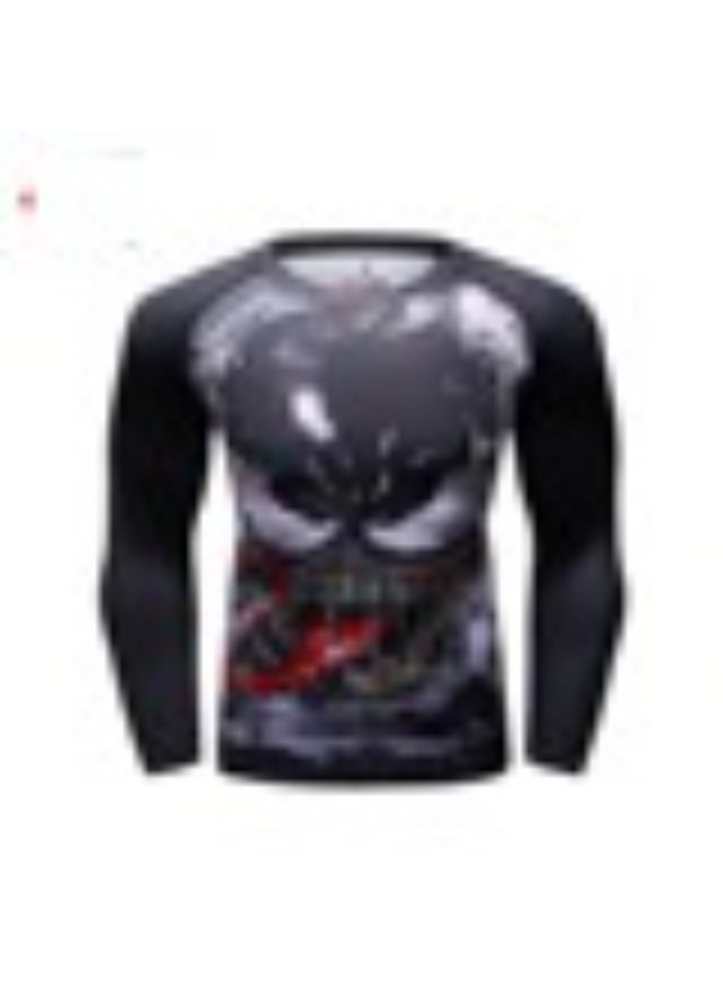 Men's Compression T-shirt  Long Sleeves T Shirt Tops Tight Cycling Sport Tee Costume - Image 1