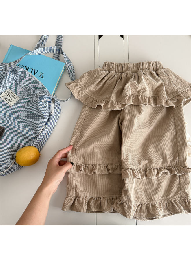 Sweetheart Autumn Huzhou Zhili Children's Clothing New Children's Korean Edition Pants Girls' Autumn Wide Leg Pants Pants - Image 1