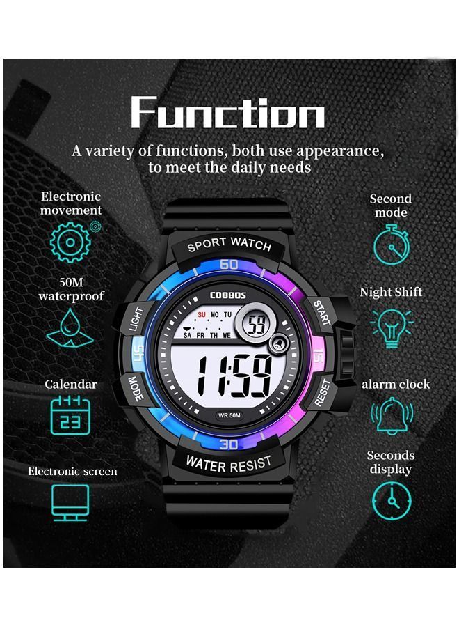 COOBOS Multifunctional Round Screen Electronic Watch For Kids - Image 2